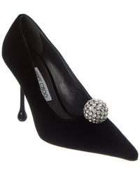 Jimmy Choo Orb 95 Velvet Pump Black