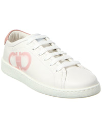 Ferragamo Brandy Leather Sneaker White