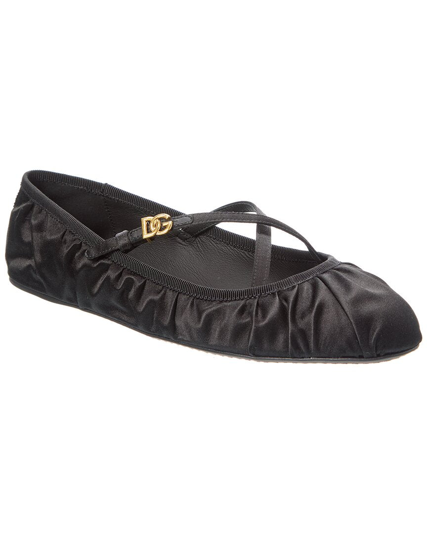 Dolce & Gabbana Logo Satin Flat Black