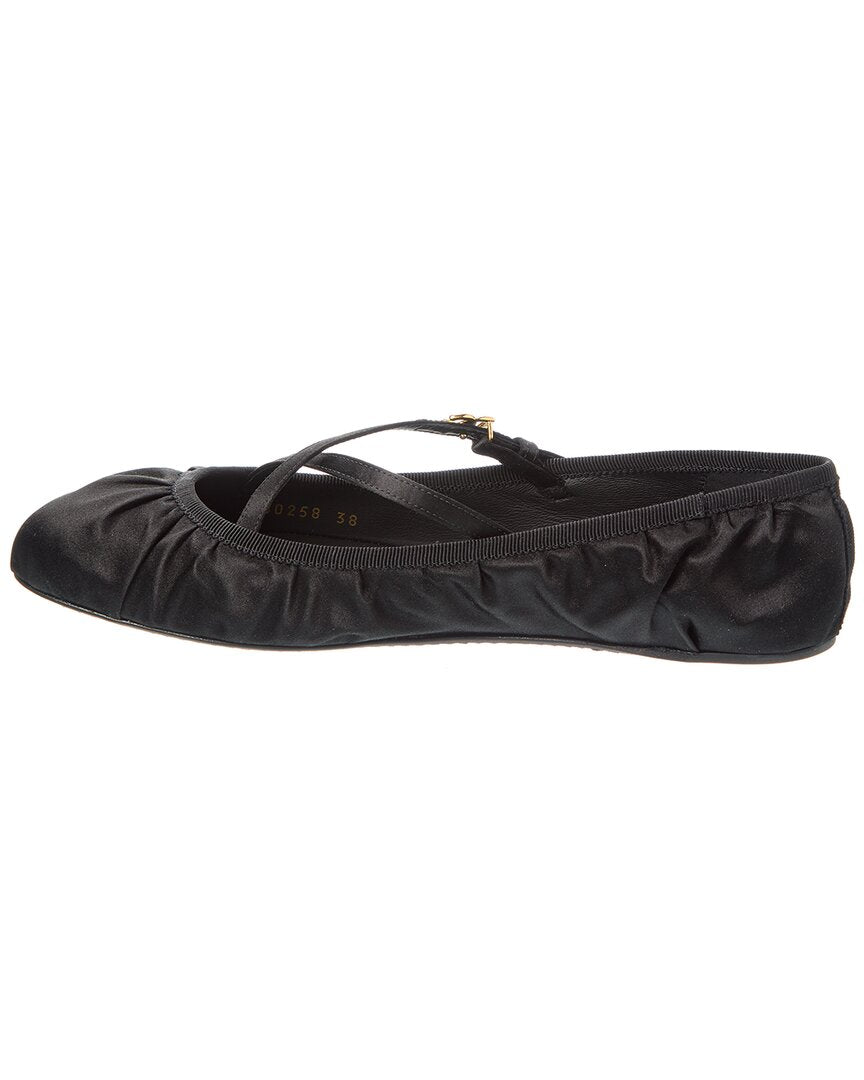 Dolce & Gabbana Logo Satin Flat