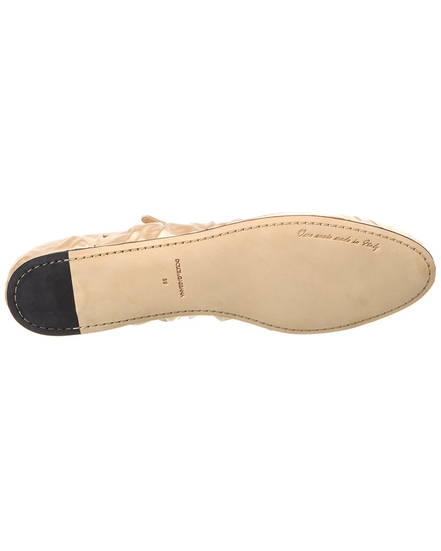 Dolce & Gabbana Logo Satin Flat