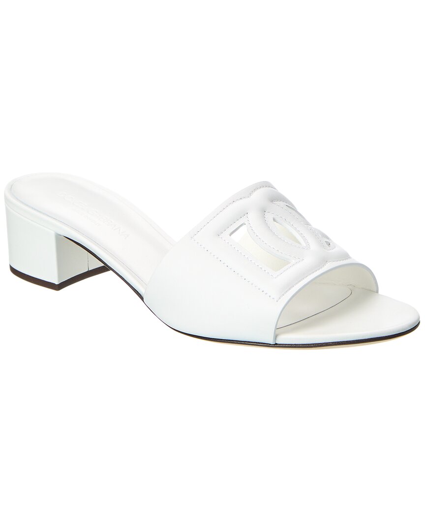 Dolce & Gabbana Dg Logo Leather Mule