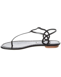 Aquazzura Almost Bare Snake-Embossed Leather Sandal