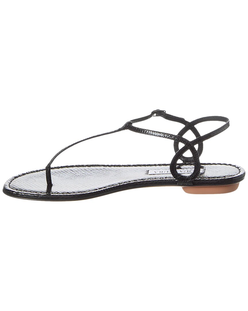 Aquazzura Almost Bare Snake-Embossed Leather Sandal