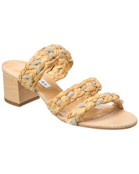 Aquazzura Costiera Crystal 50 Raffia Sandal 36 Brown Multi
