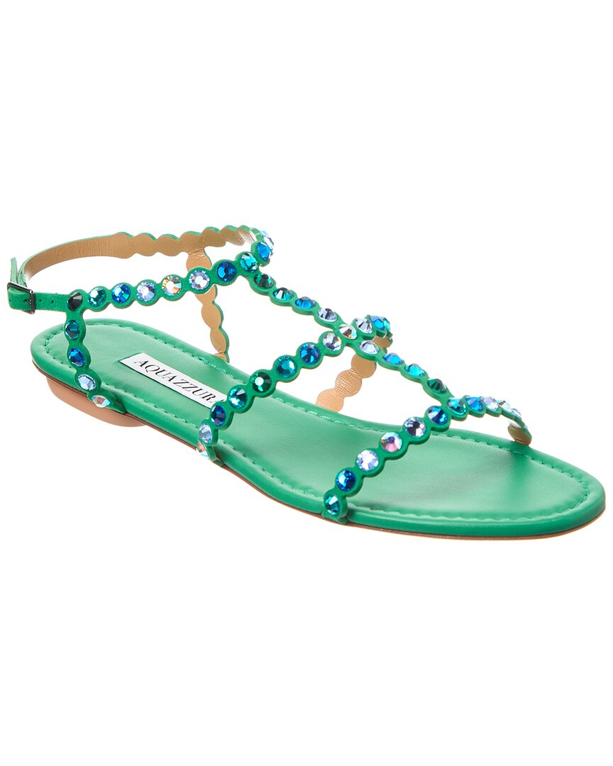 Aquazzura Tequila Suede Sandal 36.5 Green