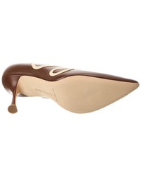 Manolo Blahnik Ansaki 90 Leather Pump