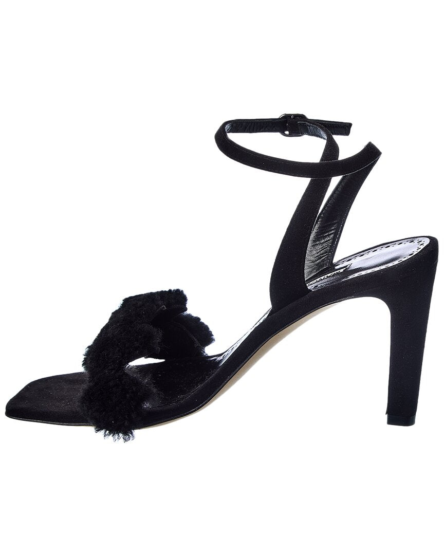 Manolo Blahnik Hiebi 90 Suede Sandal