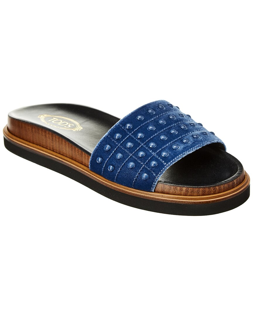 TOD's Tods Gommino Velvet Slide Sandal