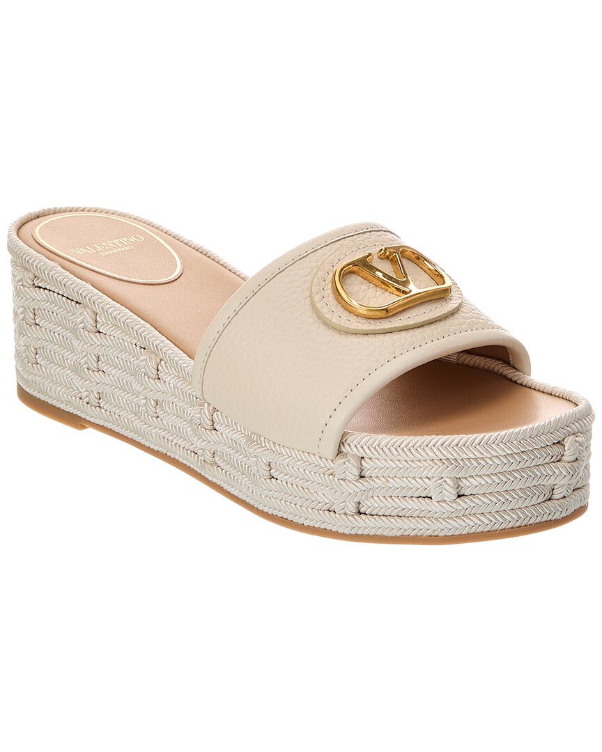 Valentino Valentino Vlogo 60 Grainy Leather Platform Sandal