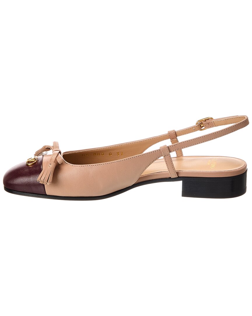 Valentino Valet Du Roi Leather Slingback Ballerina Flat