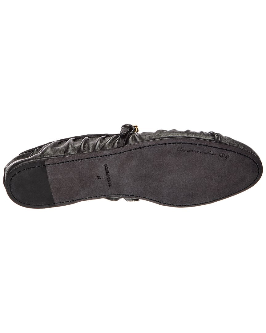 Dolce & Gabbana Dg Logo Leather Flat