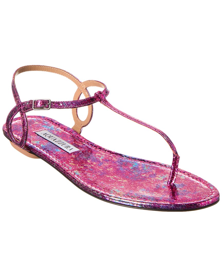 Aquazzura Almost Bare Snake-Embossed Leather Sandal – Bluefly
