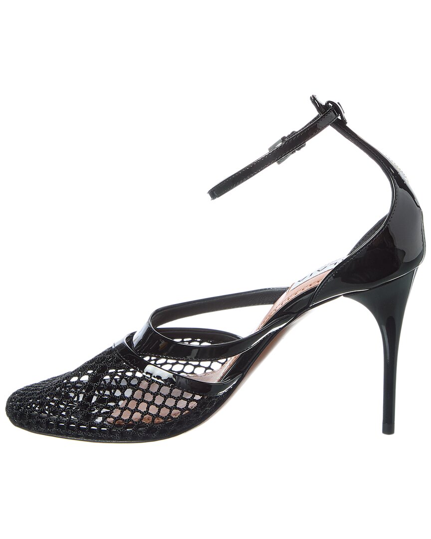 Alaia Infradito Fishnet Mesh & Leather Pump