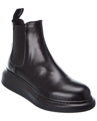 Alexander Mcqueen Contrast Leather Chelsea Boot 40 Black