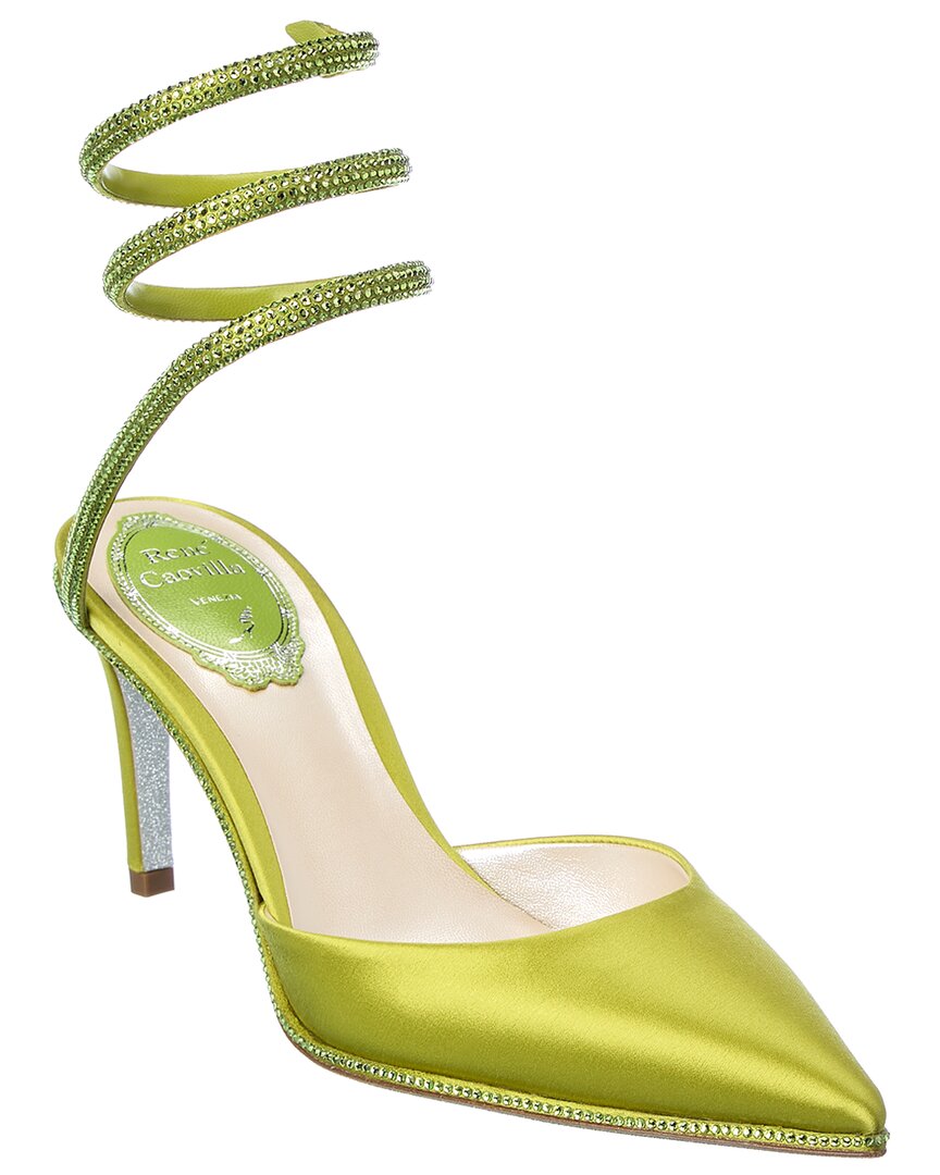 René Caovilla Cleo Satin Pump Green