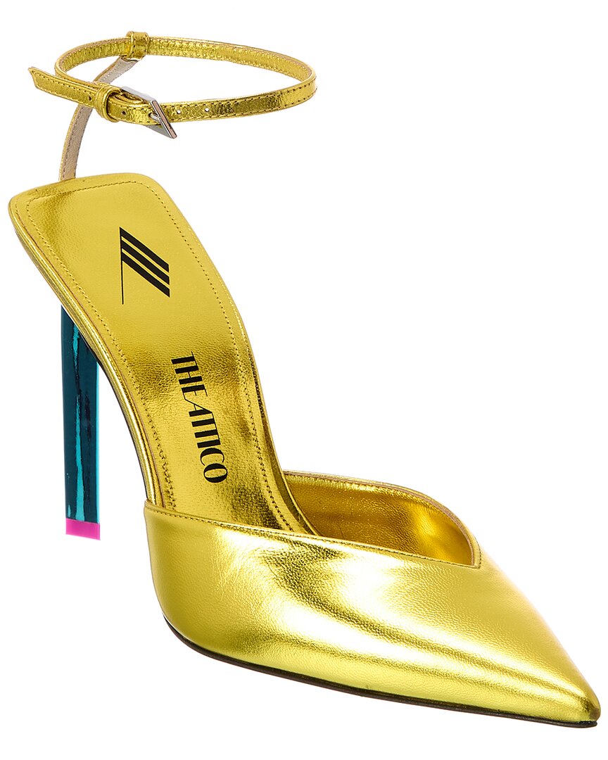 The Attico Perine Leather Pump Gold 37