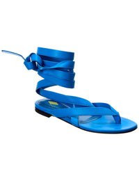 The Attico Beth Leather Sandal Blue