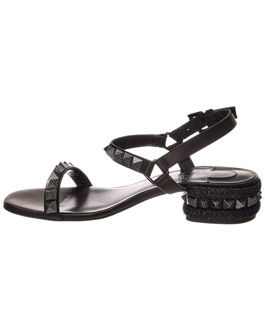 【CHRISTIAN LOUBOUTIN】Pyrasand 30 ミラーレザーサンダル Pyrasand - 30 mm Strappy sandals - Waxed calf leather