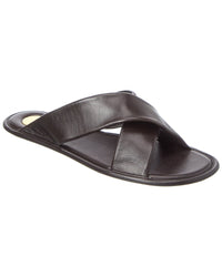 Saint Laurent Carlyle Leather Sandal Brown Multi
