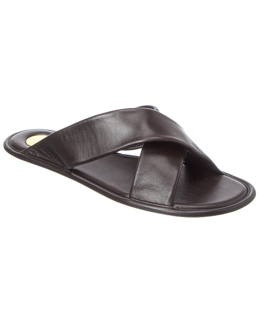 Saint Laurent Carlyle Leather Sandal Brown Multi