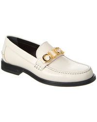 Gucci Logo Leather Loafer 36 White