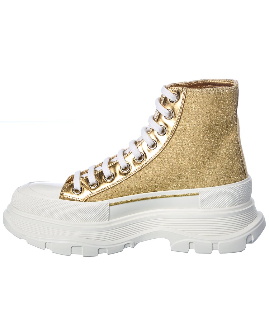 Alexander Mcqueen Tread Slick Glitter & Leather Boot