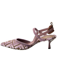Fendi Colibri Lite Ff Jacquard Velvet Slingback Pump