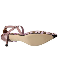 Fendi Colibri Lite Ff Jacquard Velvet Slingback Pump