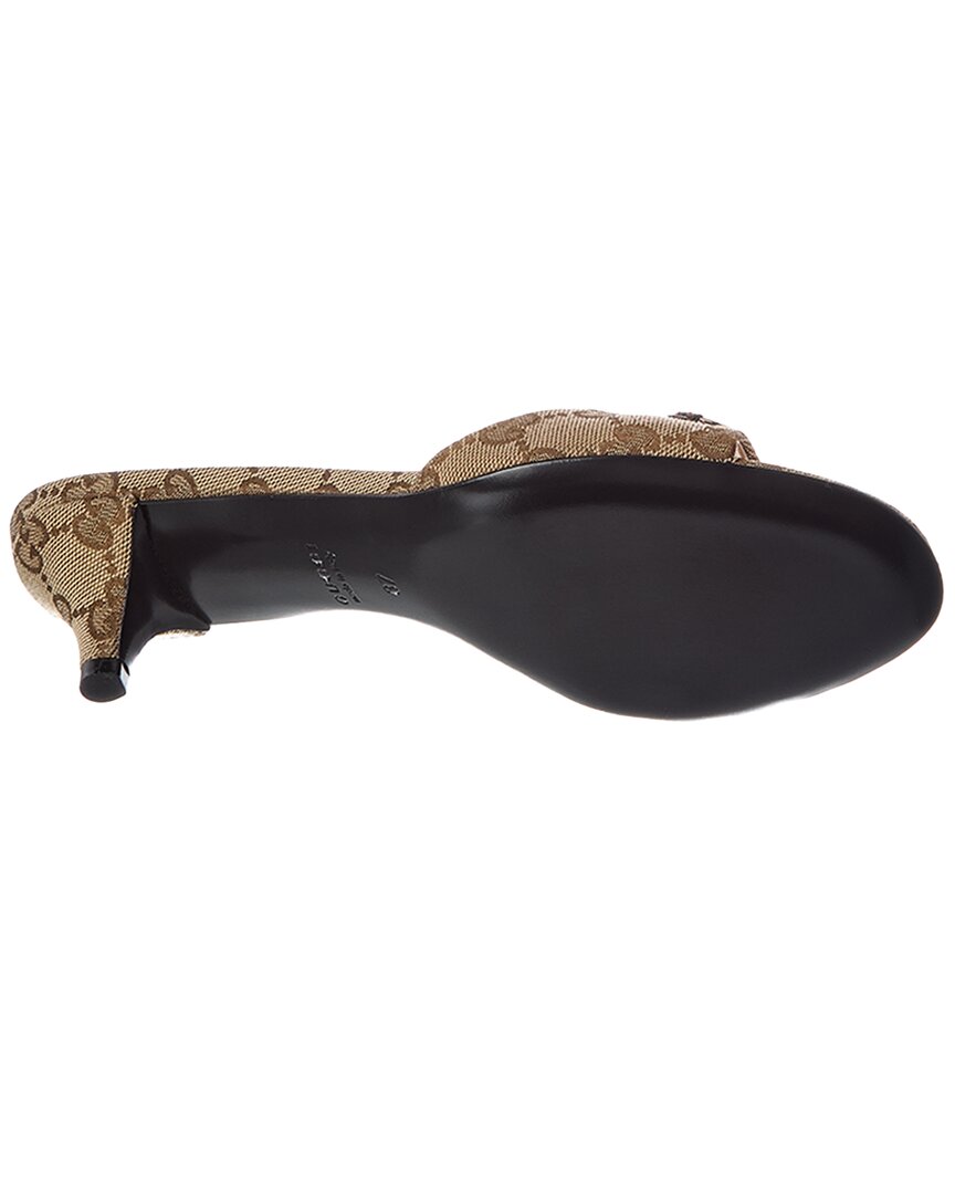 Gucci Gucci Horsebit Canvas & Leather Sandal