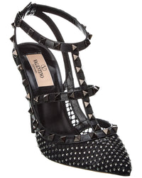 Valentino Valentino Rockstud Caged 100 Mesh & Leather Pump