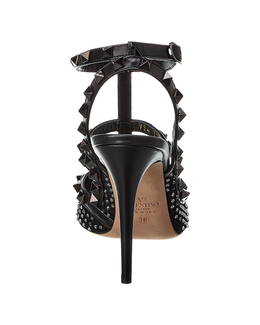 Valentino Valentino Rockstud Caged 100 Mesh & Leather Pump