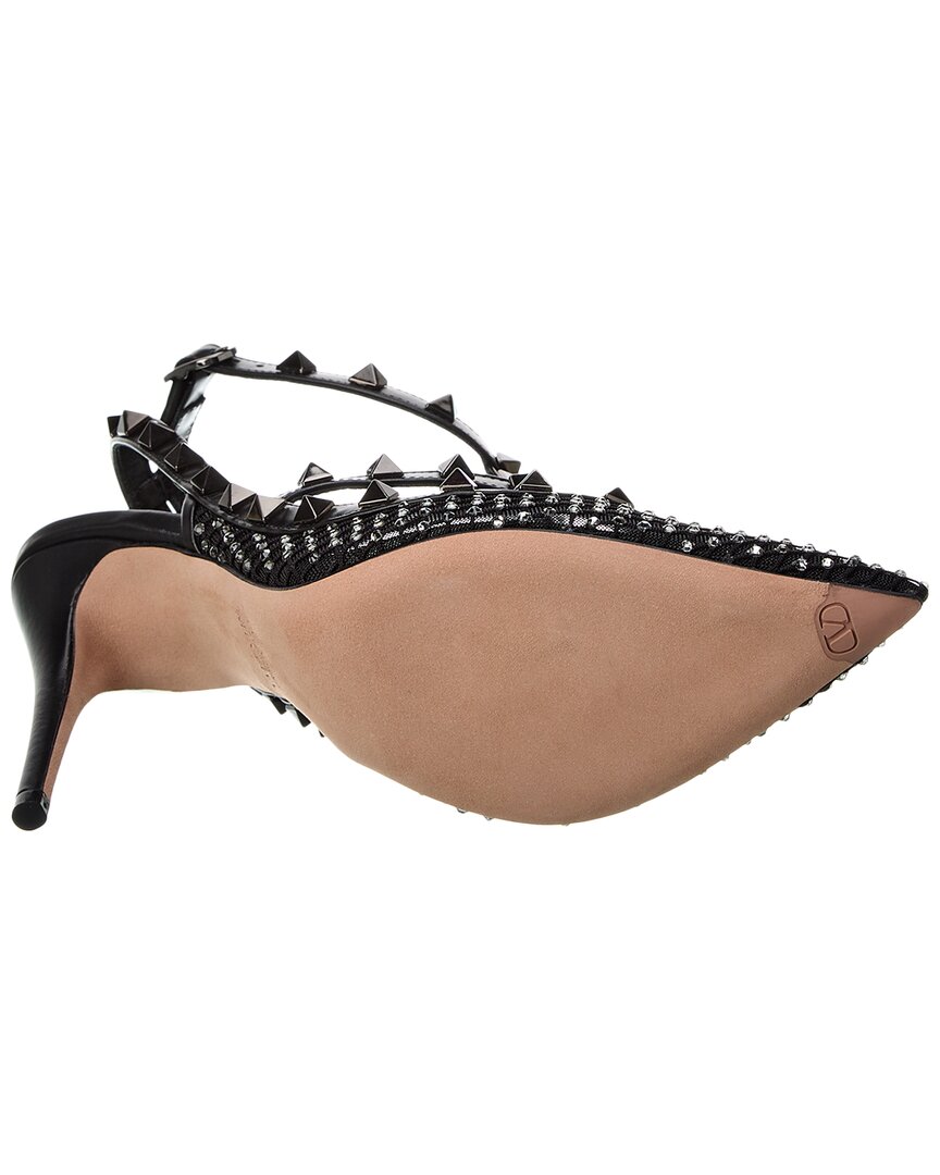 Valentino Valentino Rockstud Caged 100 Mesh & Leather Pump