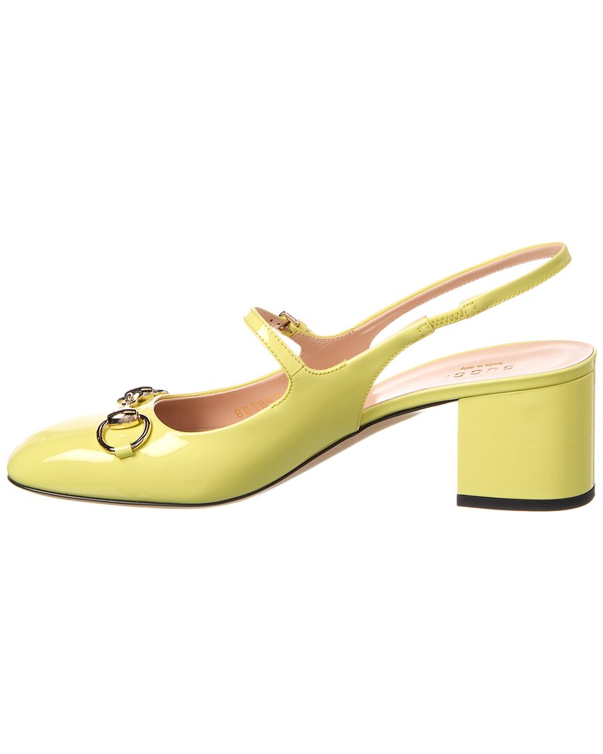 Gucci Horsebit Patent Slingback Pump
