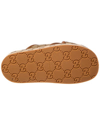 Gucci Gucci Gg Canvas & Leather Platform Sandal