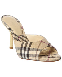 Burberry Mews Check Linen Sandal Beige