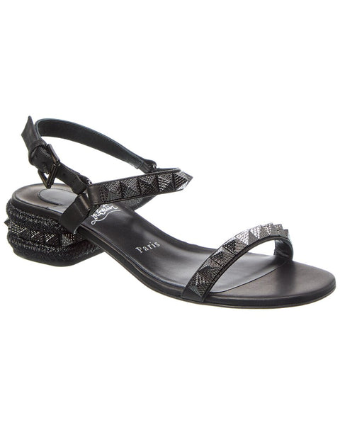 【CHRISTIAN LOUBOUTIN】Pyrasand 30 レザー サンダル Pyrasand - 30 mm Strappy sandals - Waxed calf leather