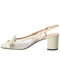Valentino Valet Du Roi 60 Mesh & Leather Slingback Pump