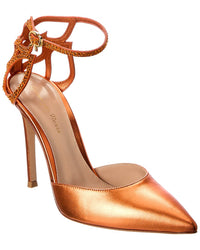 Gianvito Rossi Crystal Fleur 105 Leather Pump