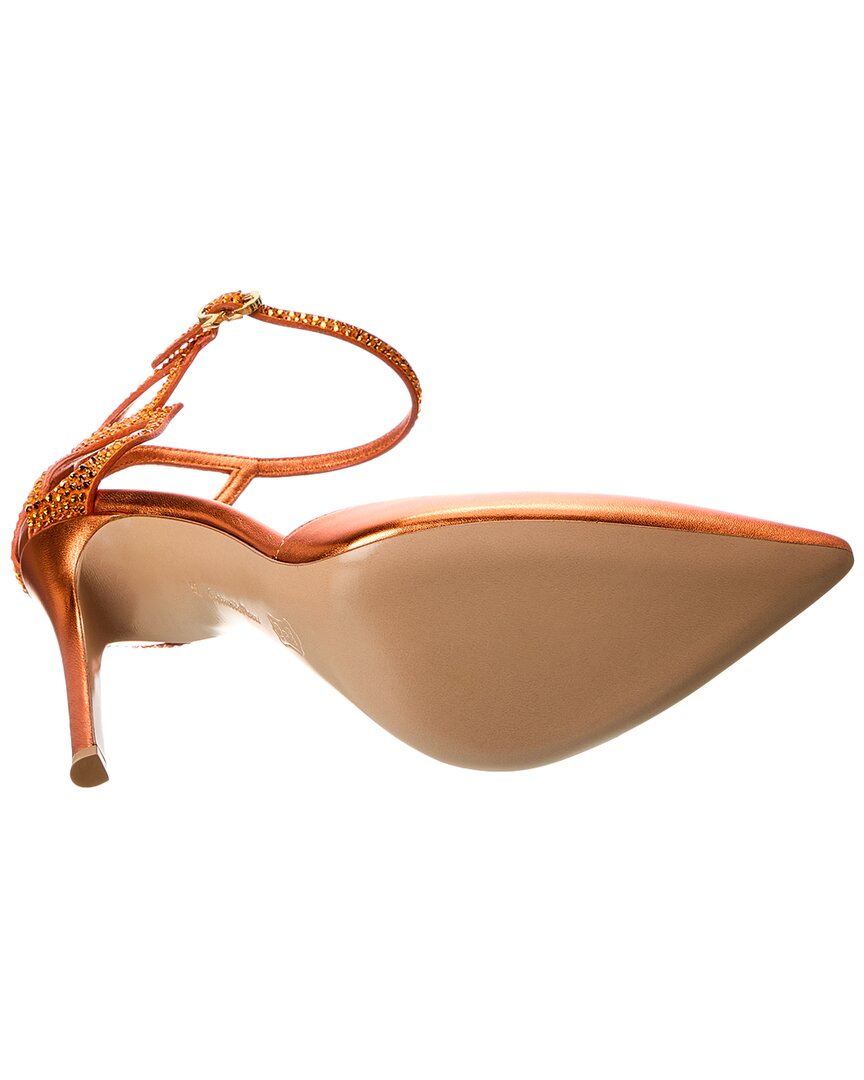 Gianvito Rossi Crystal Fleur 105 Leather Pump