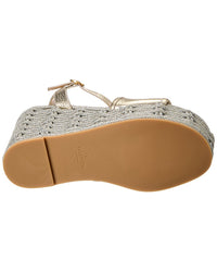 Valentino Vlogo Signature Leather Wedge Sandal