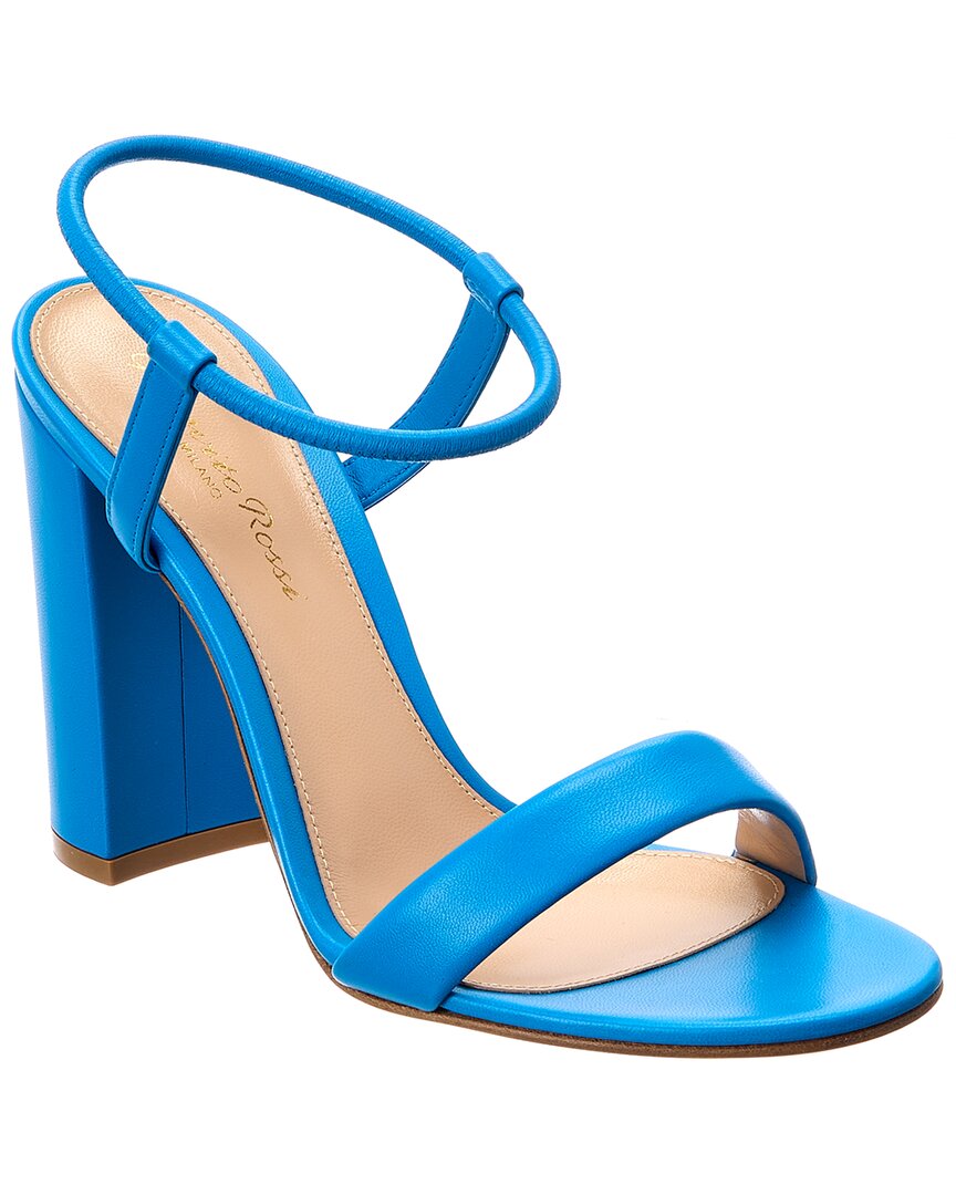 Gianvito Rossi Nadia 100 Leather Sandal Blue 36