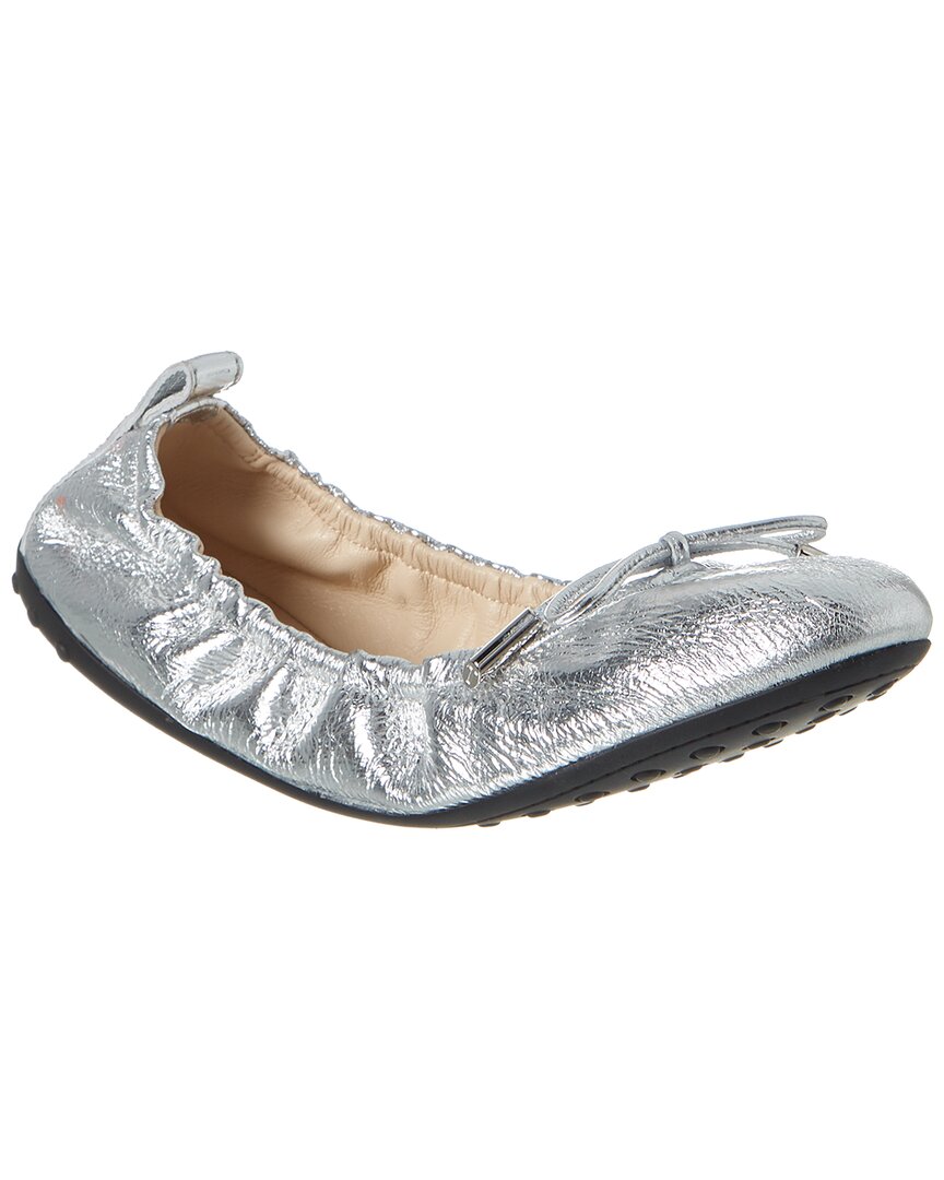 TODS トッズ Gomminoゴンミーニ バレリーナ バブル シルバー Tod'S Gommino Metallic Leather Ballerina Flat – Bluefly