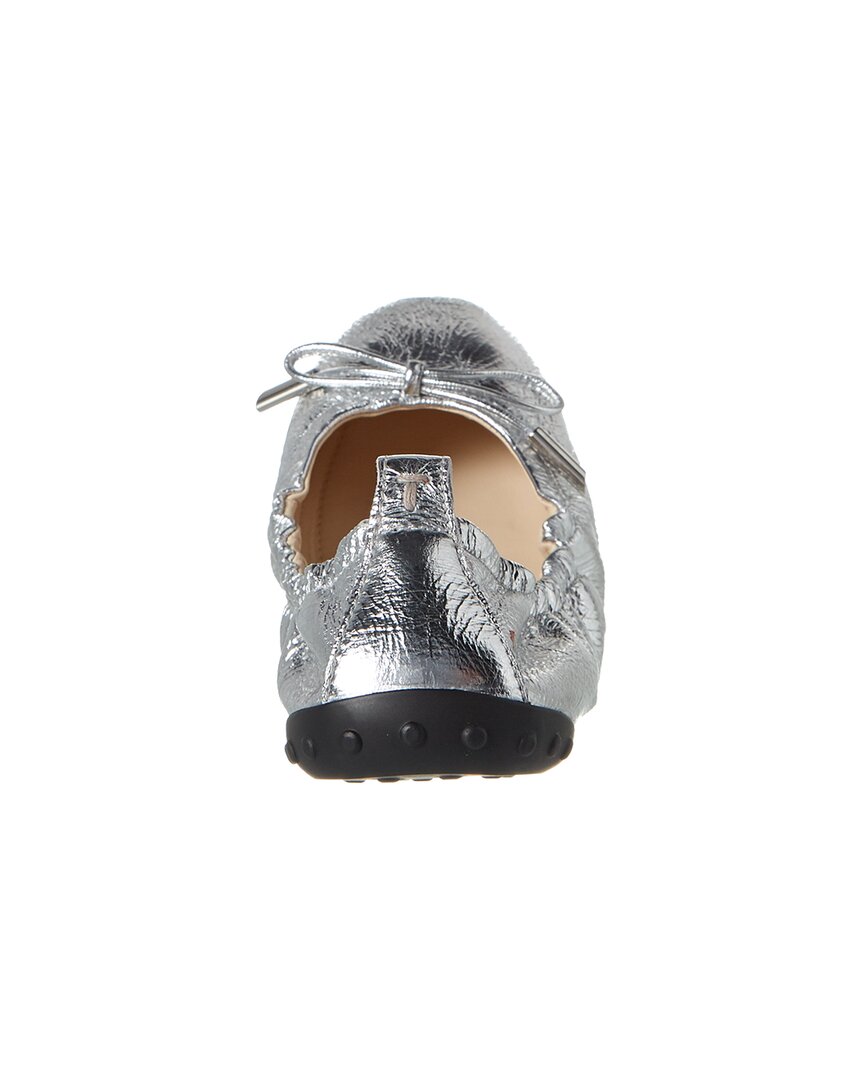 Tod'S Gommino Metallic Leather Ballerina Flat – Bluefly