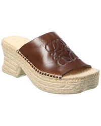 Loewe Petal Leather Espadrille Platform Sandal