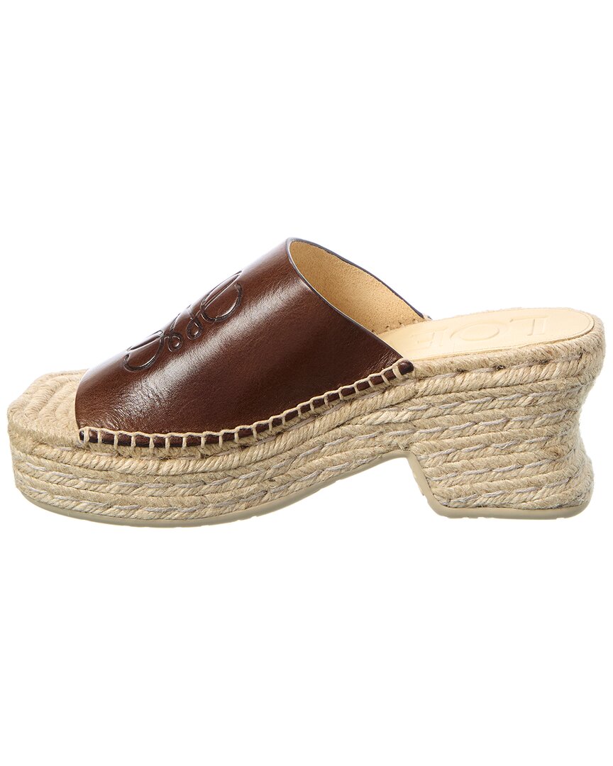 Loewe Petal Leather Espadrille Platform Sandal