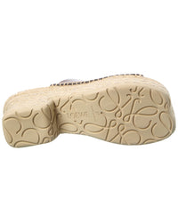 Loewe Petal Leather Espadrille Platform Sandal