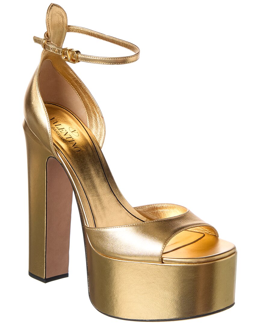 Valentino Tan-Go 155 Leather Platform Sandal