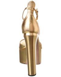 Valentino Tan-Go 155 Leather Platform Sandal
