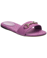 Gucci Horsebit Gg Canvas Sandal